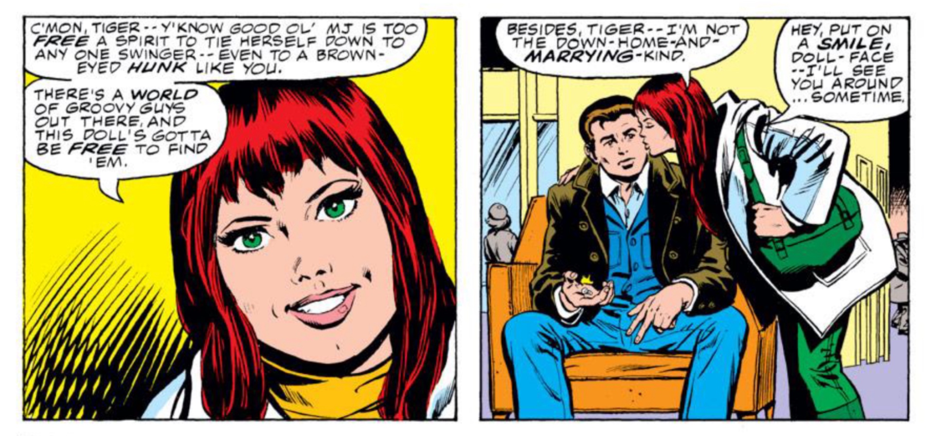 Peter Parker a Mary Jane Watsonová v komiksech Marvelu