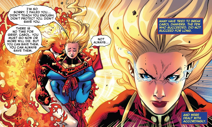 Captain Marvel draagt Binary