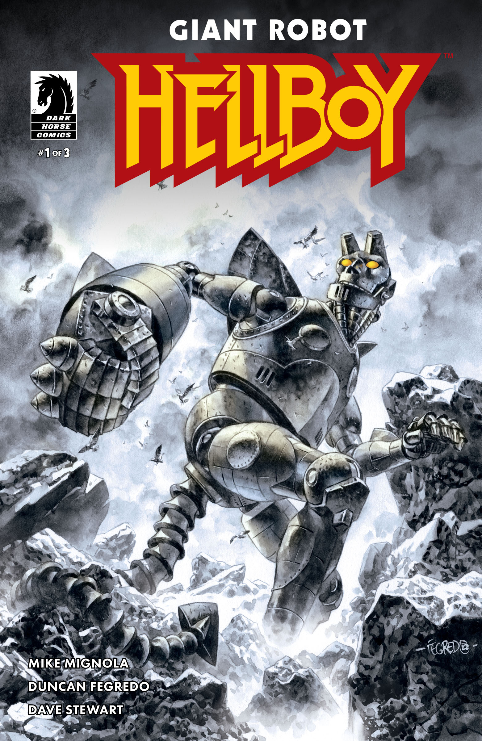 Omslag fra Giant Robot Hellboy #1