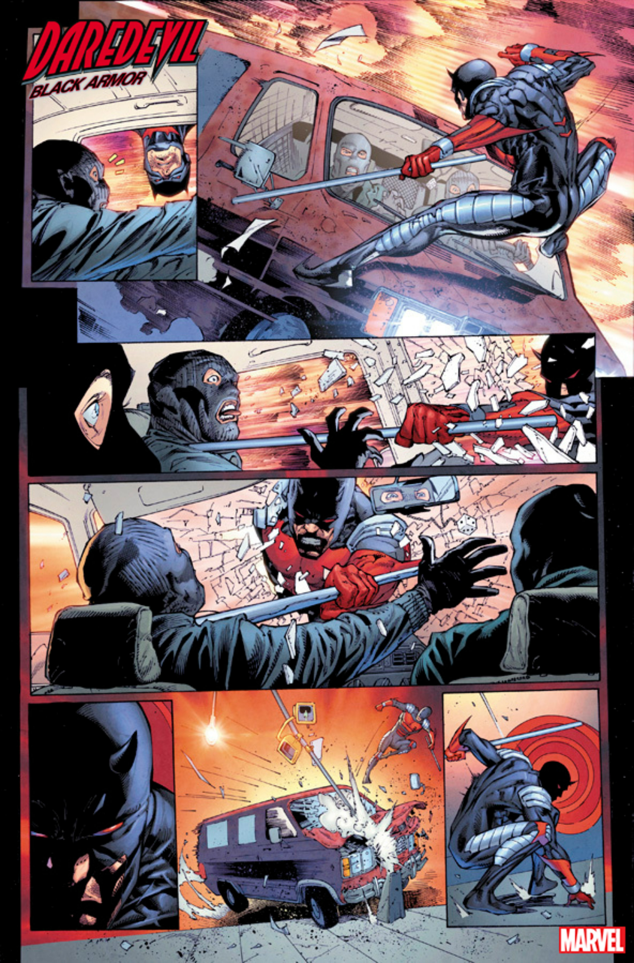 Daredevil: Black Armor #1 belsőépítészet