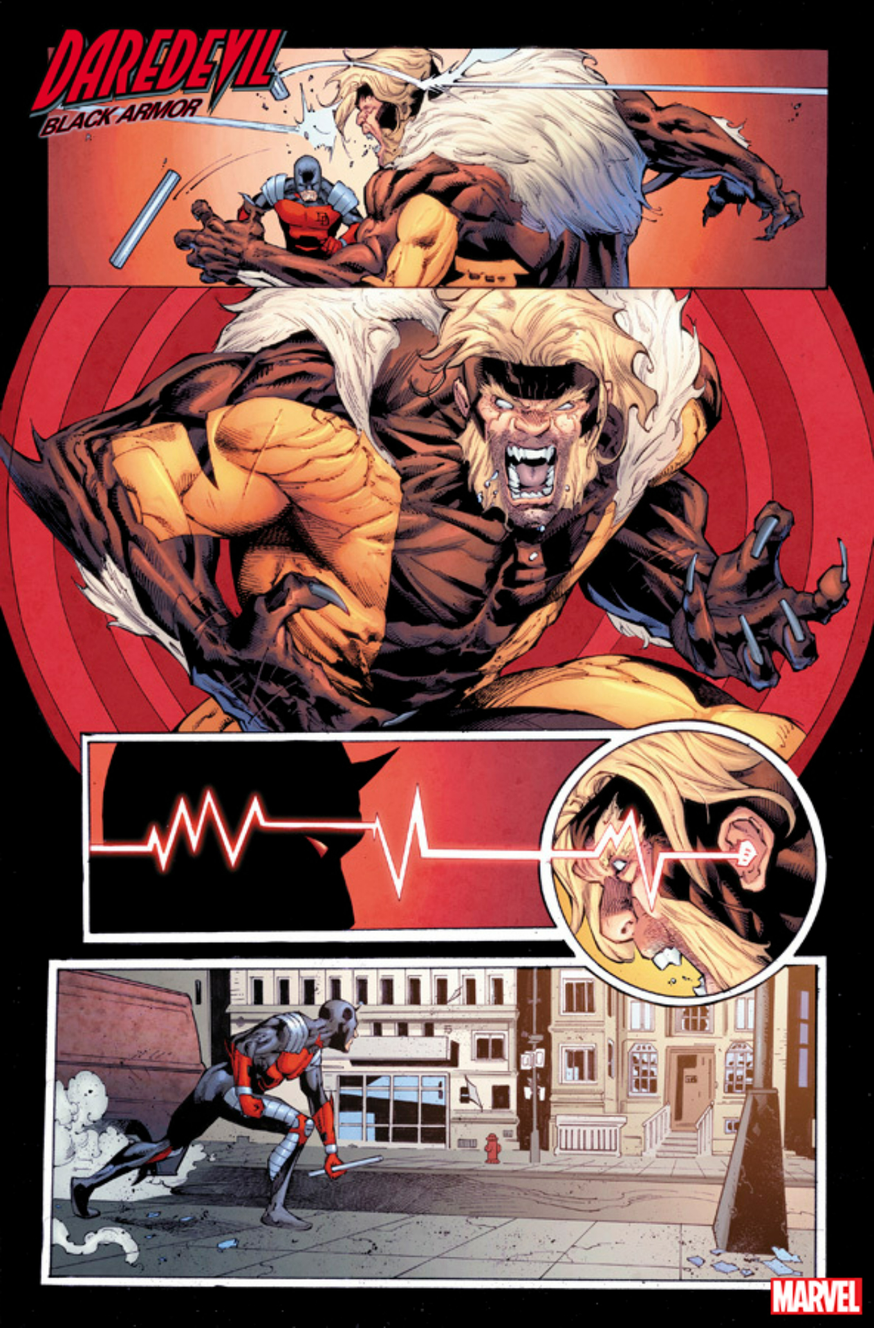 Daredevil: Black Armor #1, grafica interna