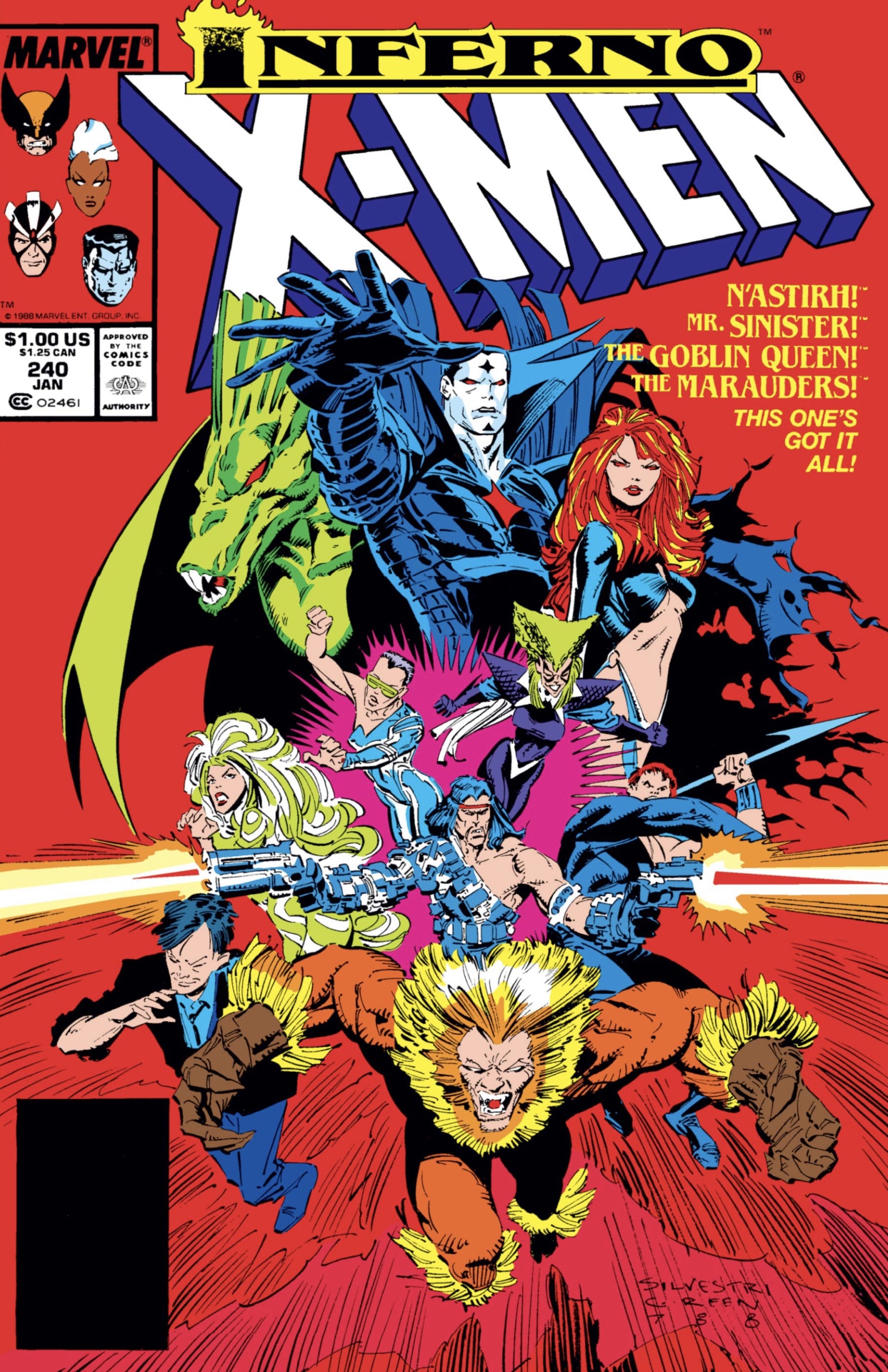 Uncanny X-Men #240 обложка