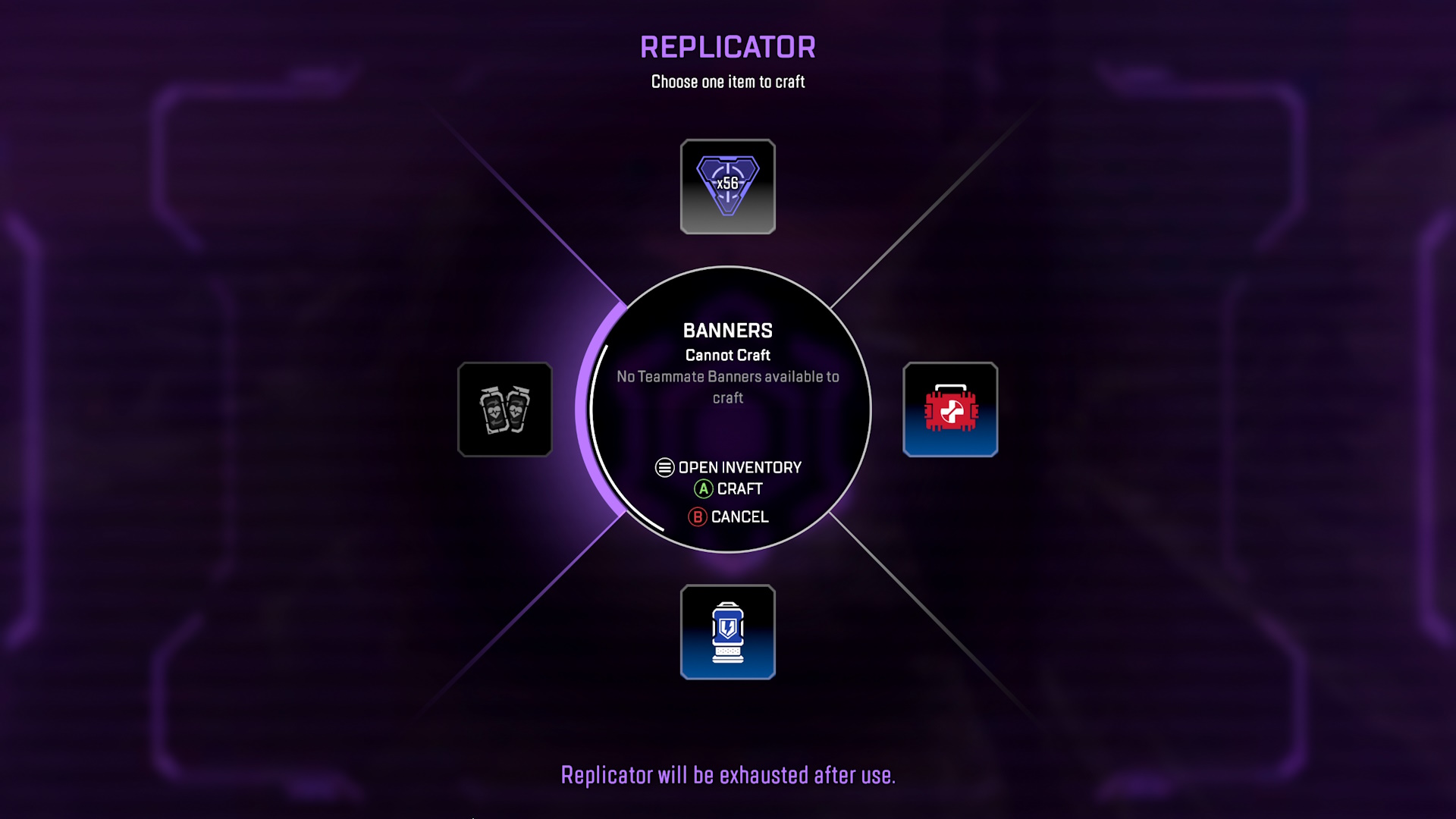 Zrzut ekranu z Apex Legends przedstawiający nowe menu Replikatora