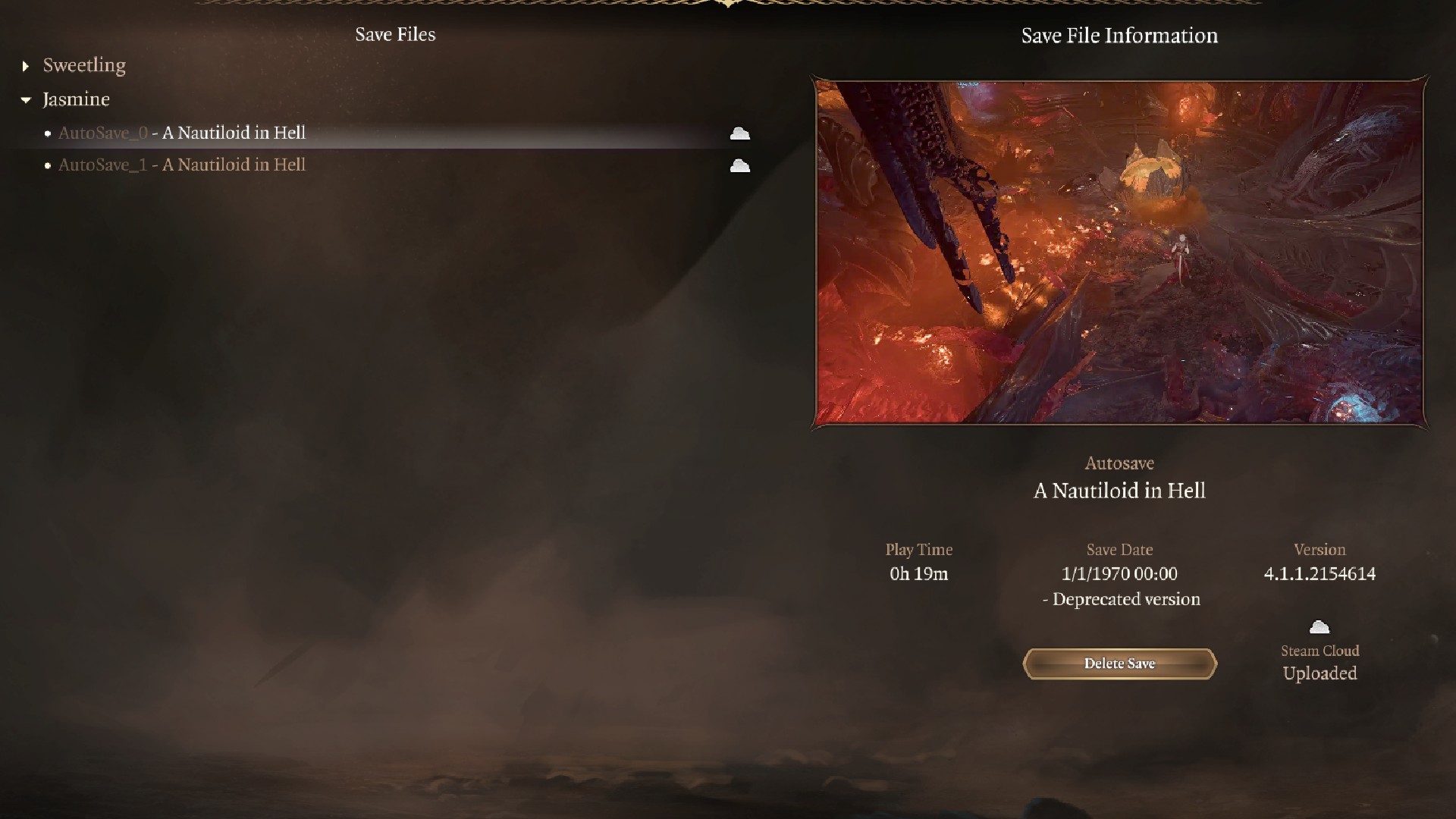 Baldur's Gate 3 حفظ موقع الملف باستخدام حذف حملة في اللعبة