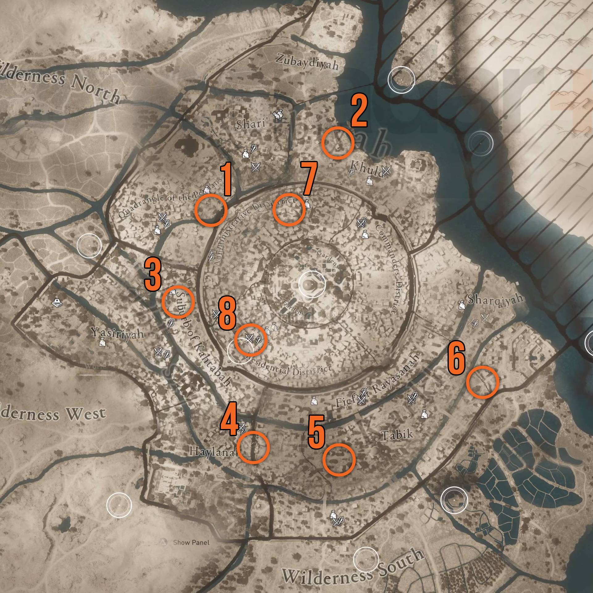 Mördarens Creed Mirage mystiska skärvor Bagdad karta