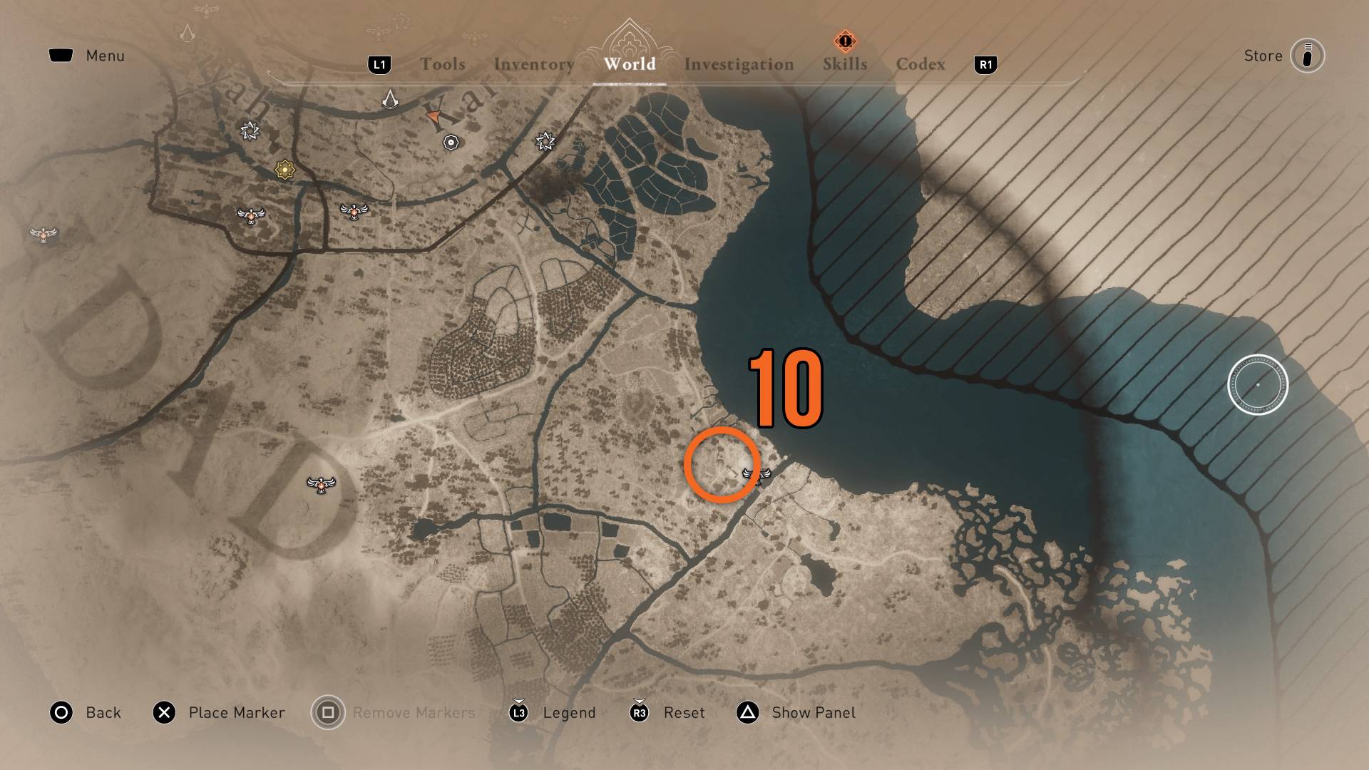 Assassin's Creed Mirage Mysterious Shard في شاشة خريطة Jarjaraya
