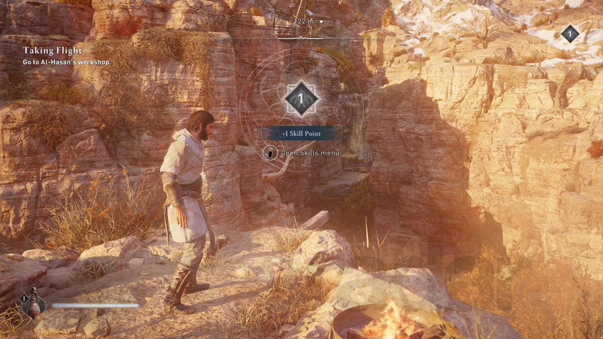 Assassin's Creed Mirage Skill Point مقفل مع البحث عن Basim على الهاوية