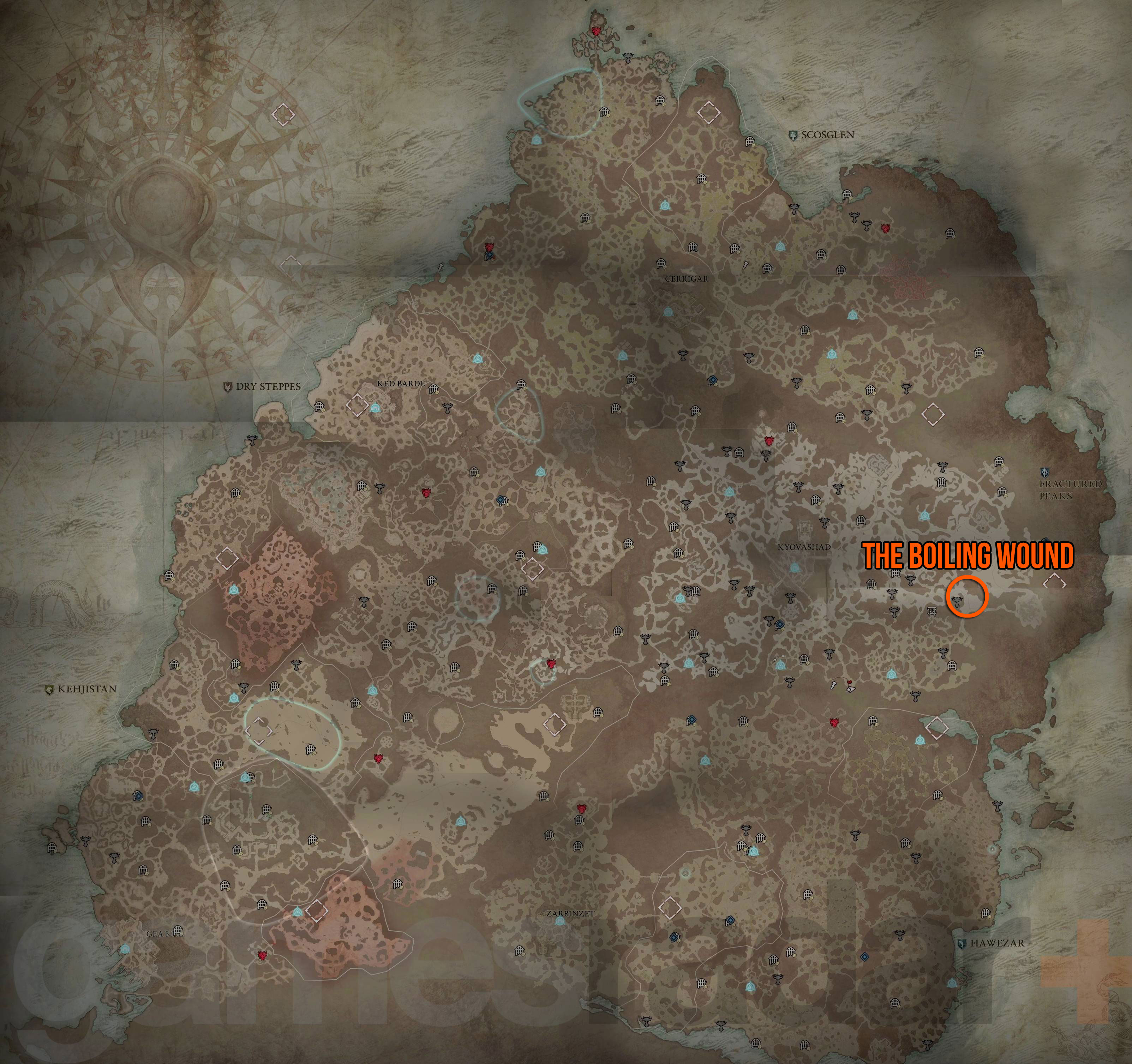 أين تأخذ Diablo 4 Invoker of Varshan على الخريطة