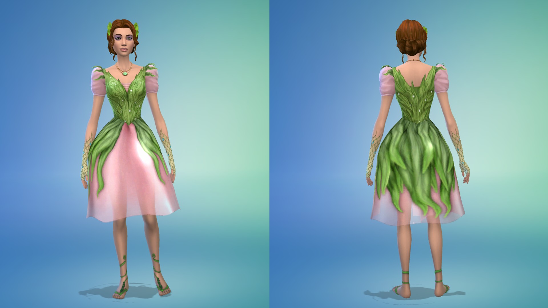 The Sims 4 cottage cottage fae dress mod