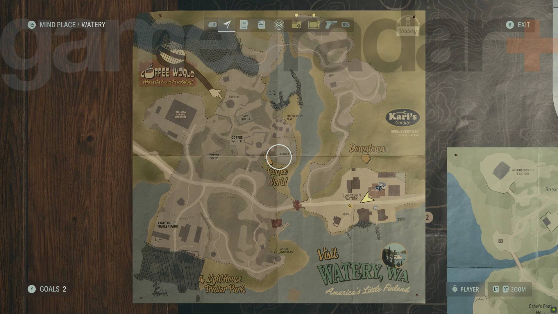 Расположение карты Alan Wake 2 Watery Map