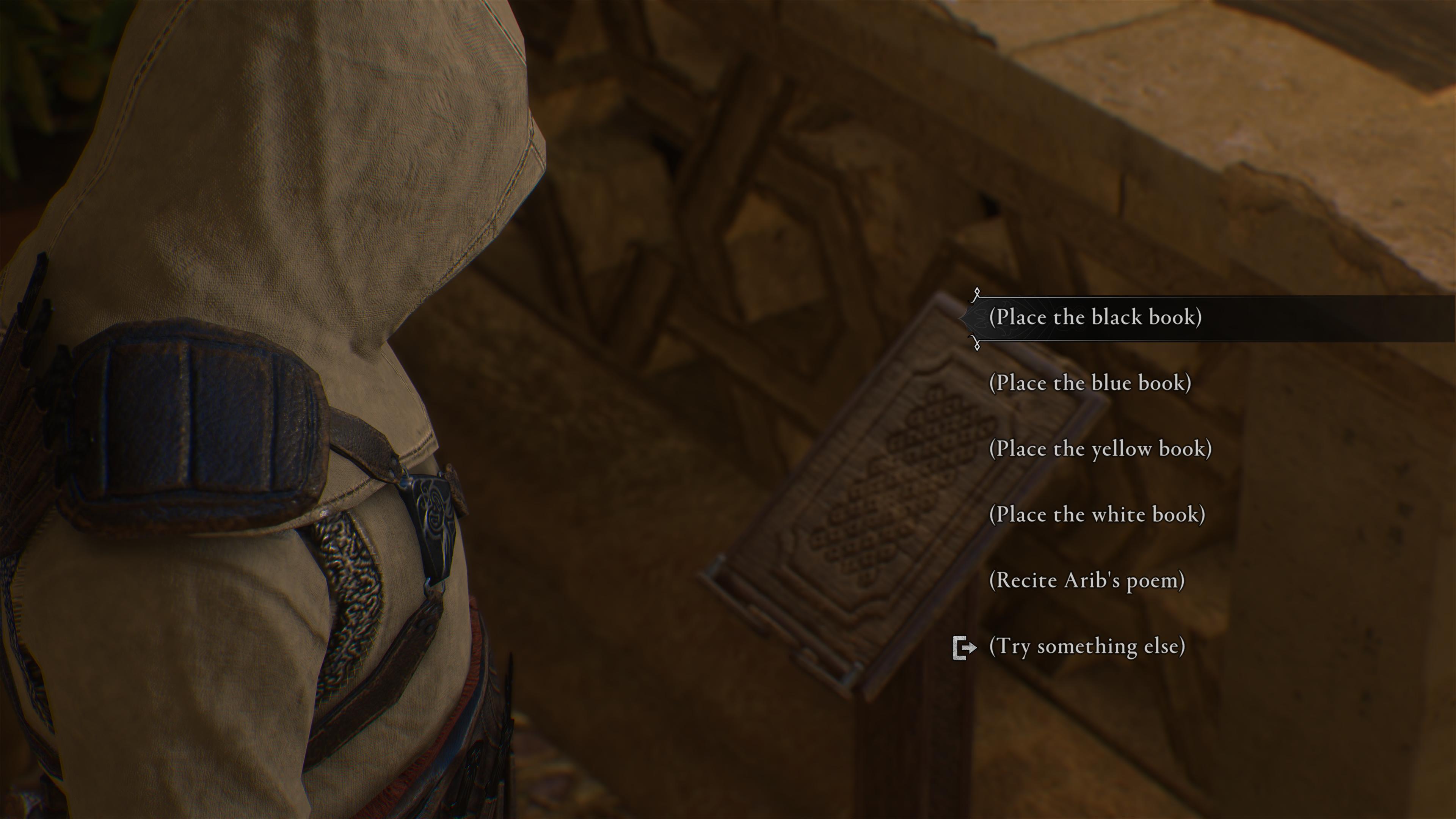 Knižná hádanka v hre Assassin's Creed Mirage