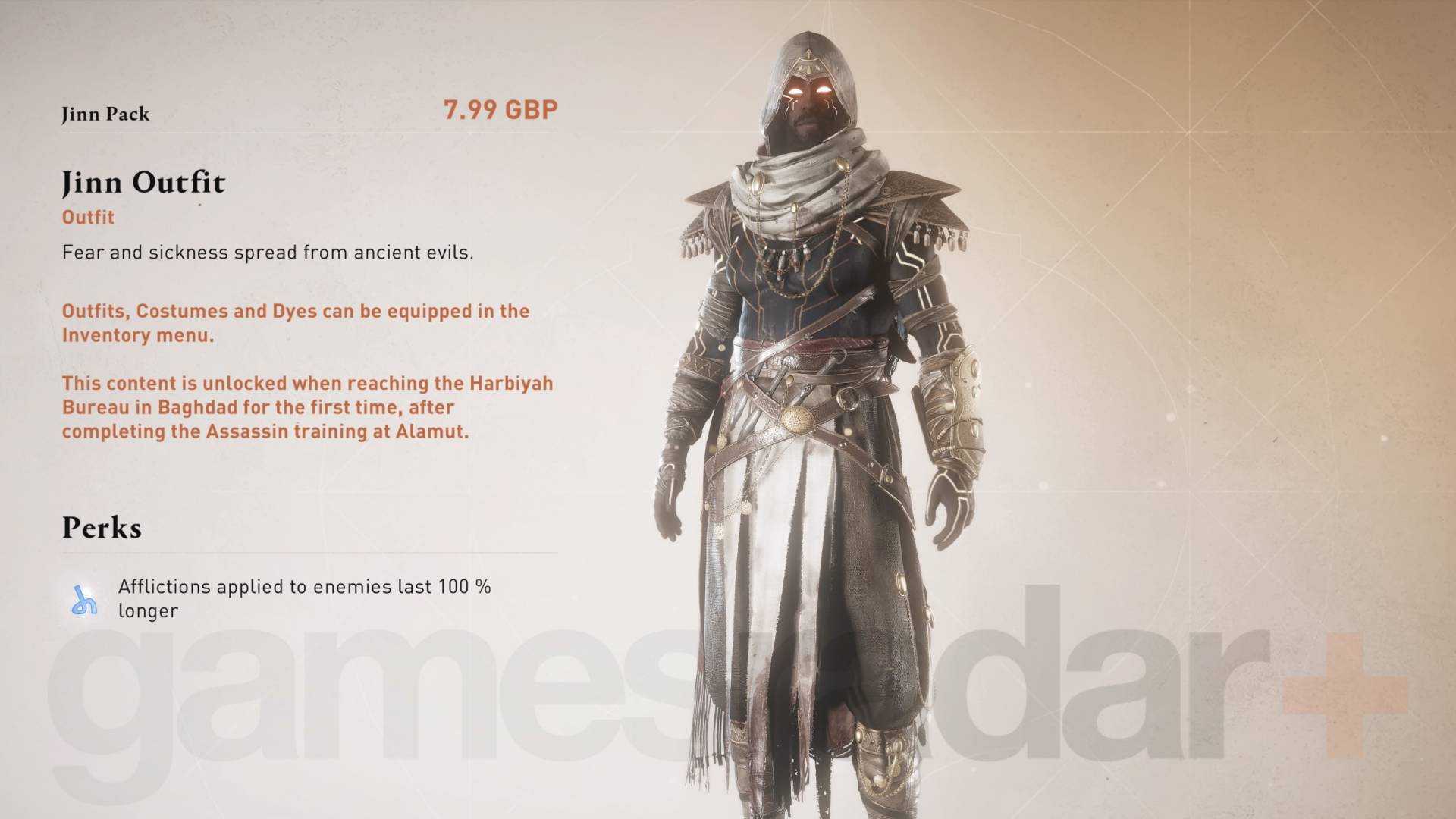 Assassin's Creed Mirage Basim trägt Dschinn-Outfit