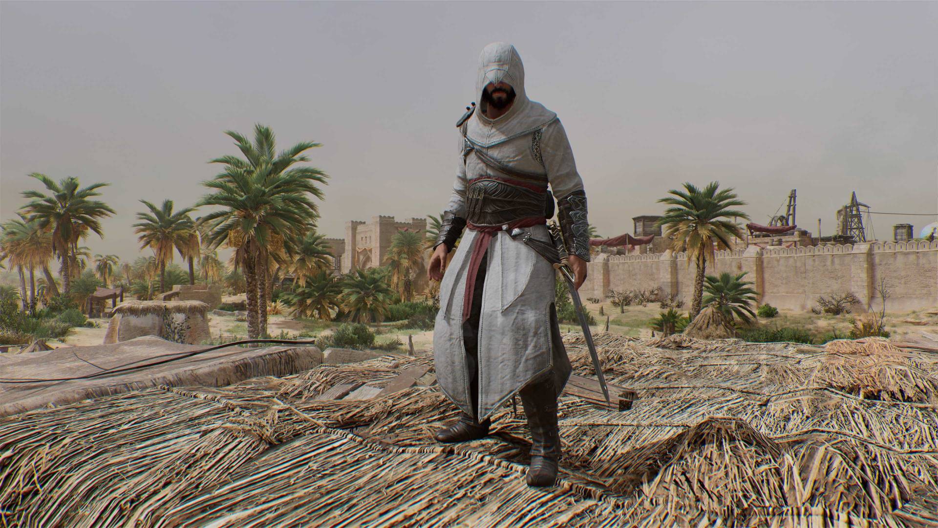 Assassin's Creed Mirage Basim portant le costume d'Altair