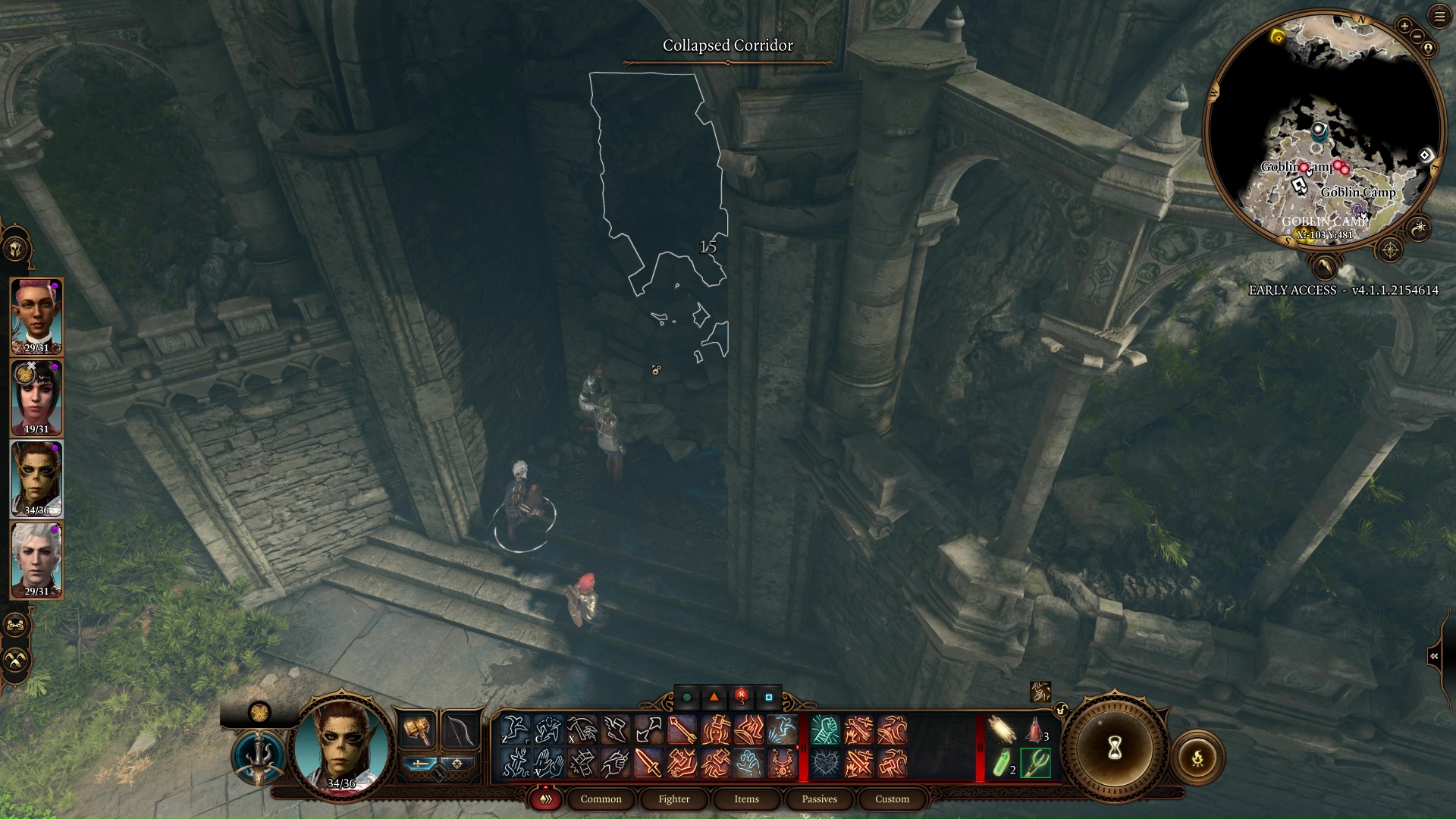 Sisäänkäynti Shattered Sanctumiin peikkoleirissä Baldur's Gate 3:ssa.
