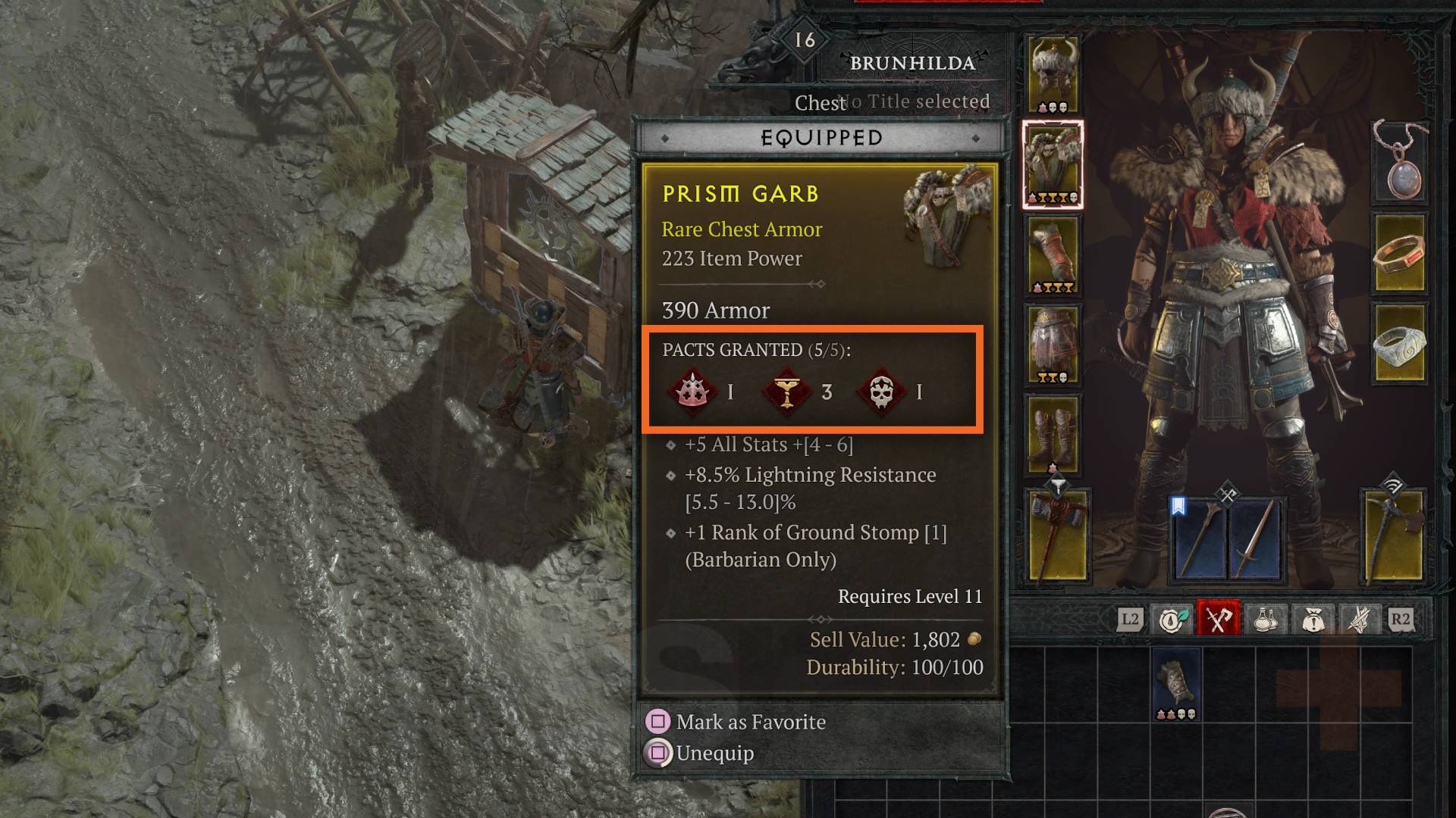 Diablo 4 Potent Vow-utfordringspaktpansring for vampyriske krefter med fem pakter
