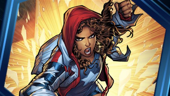 Écran Marvel Snap avec une illustration d'America Chavez