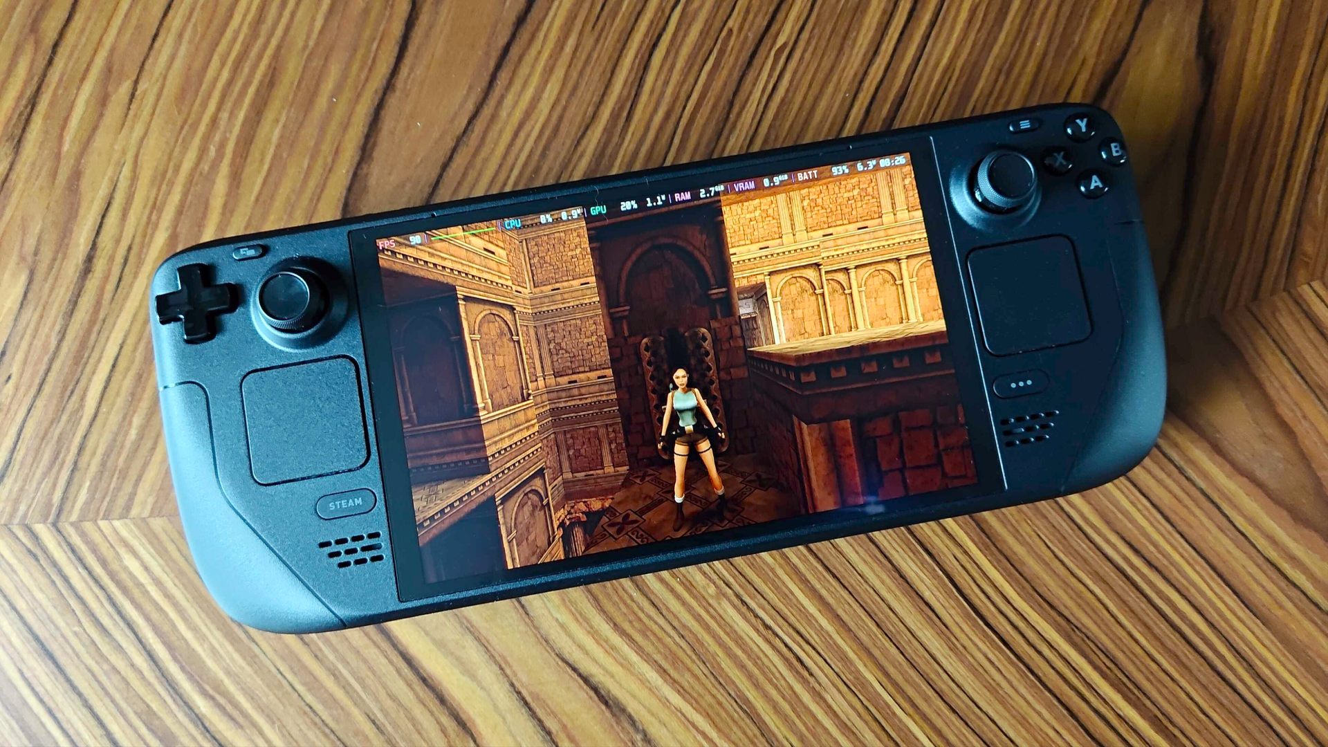 Tomb Raider Remastered spuštěný na Steam Decku OLED