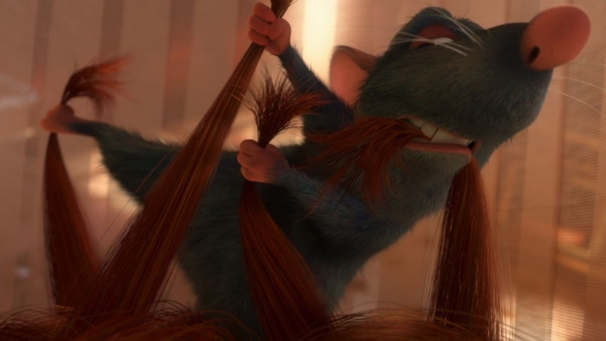 Ratatouille si trhá vlasy, aby mohl uvařit skvělou kuchyni ve filmu Ratatouille
