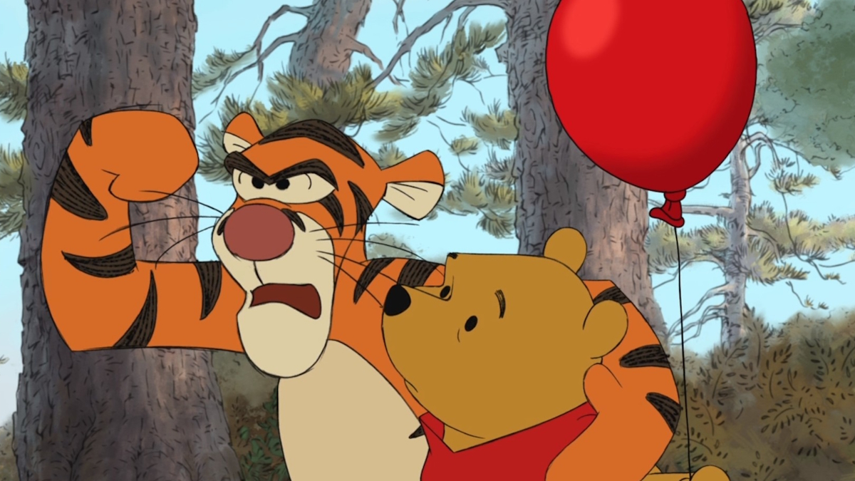 Tigger und Puuh-Bär hängen in Winnie the Pooh zusammen ab