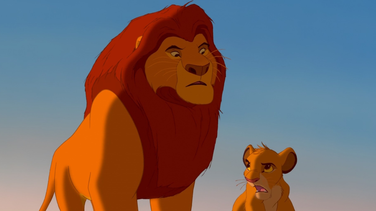 Mufasa taler med Simba om livets cirkel i Løvernes Konge
