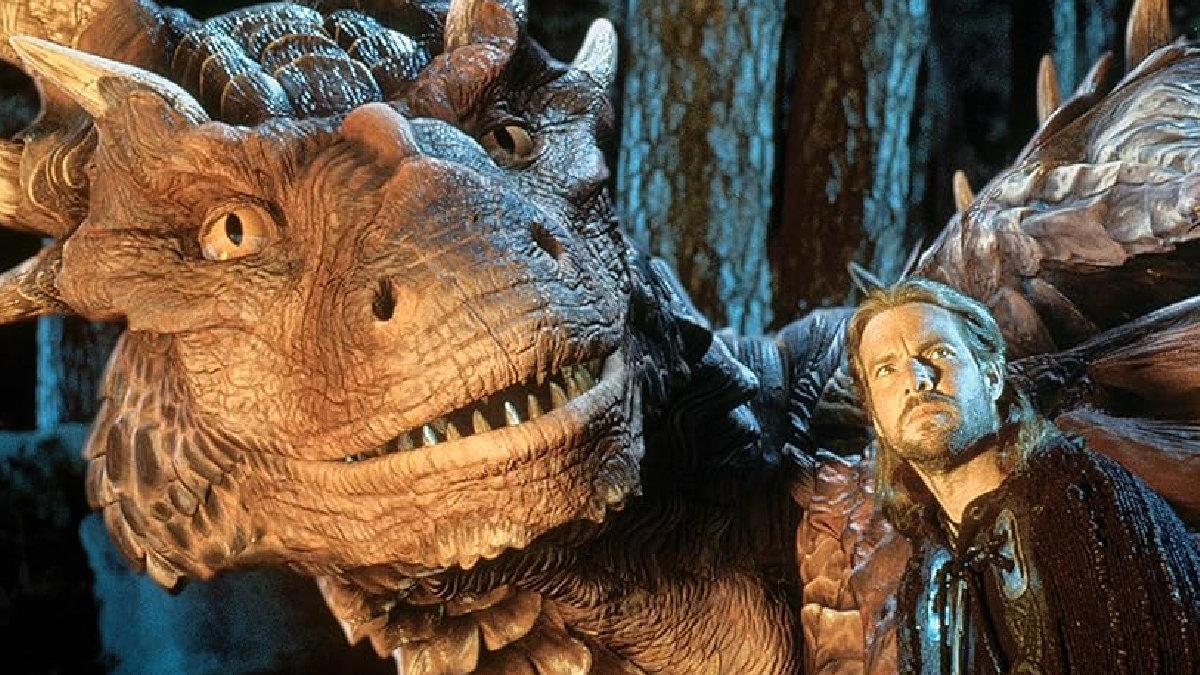 Dennis Quaid et le dragon de Sean Connery dans Dragonheart