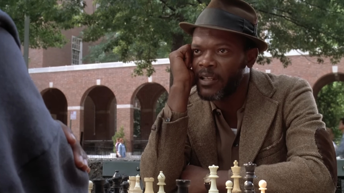 Сэмюэл Л. Джексон в роли отца, играющего в шахматы в Нью-Йорке в фильме Fresh
