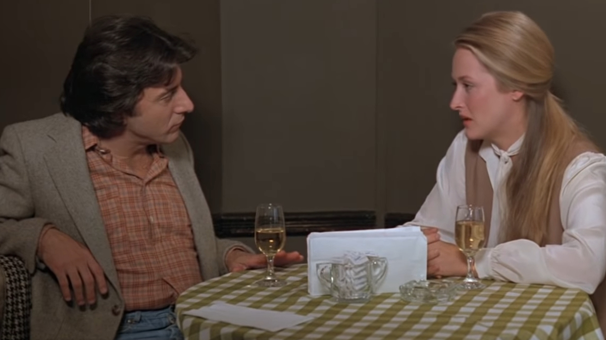 Dustin Hoffman e Meryl Streep cenano in Kramer vs. Kramer
