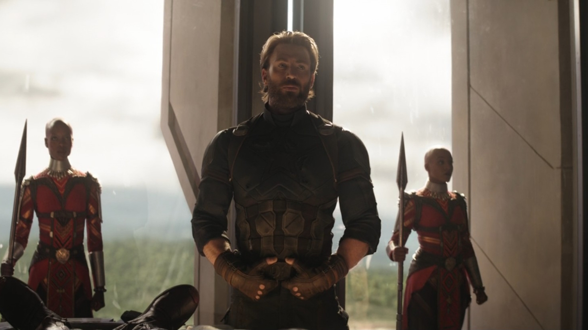 Chris Evans jako Kapitan Ameryka w filmie Avengers: Infinity War