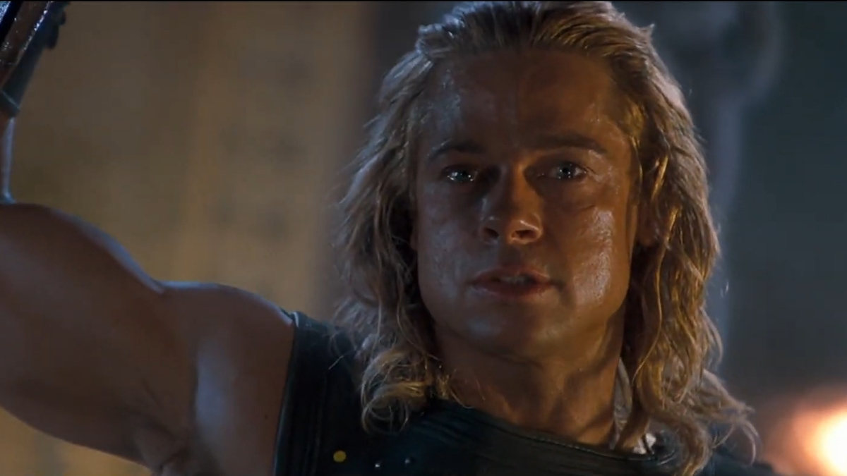 Brad Pitt dans le rôle d'Achille dans Troie