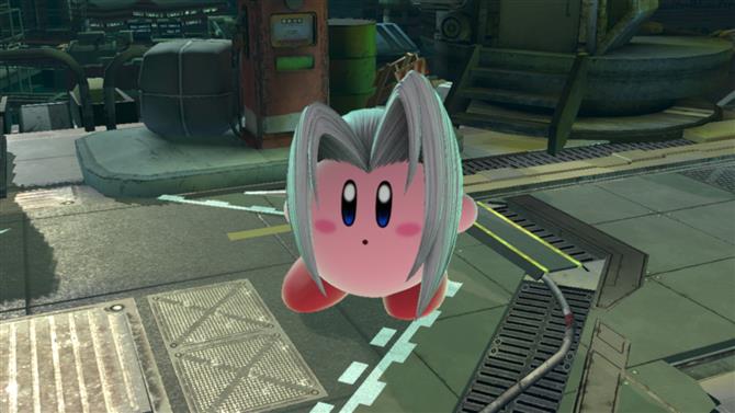 Kirby als Sephiroth verkleidet