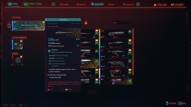 Armas Cyberpunk 2077