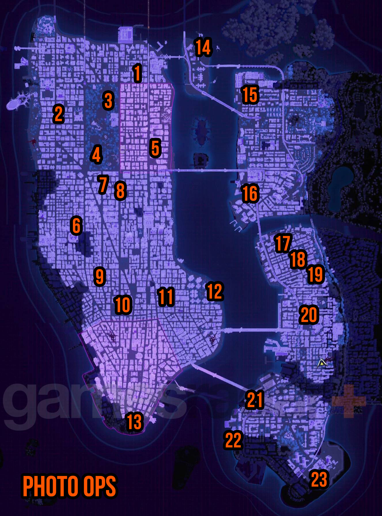 Carte des emplacements de Spider-Man 2 Photo Ops