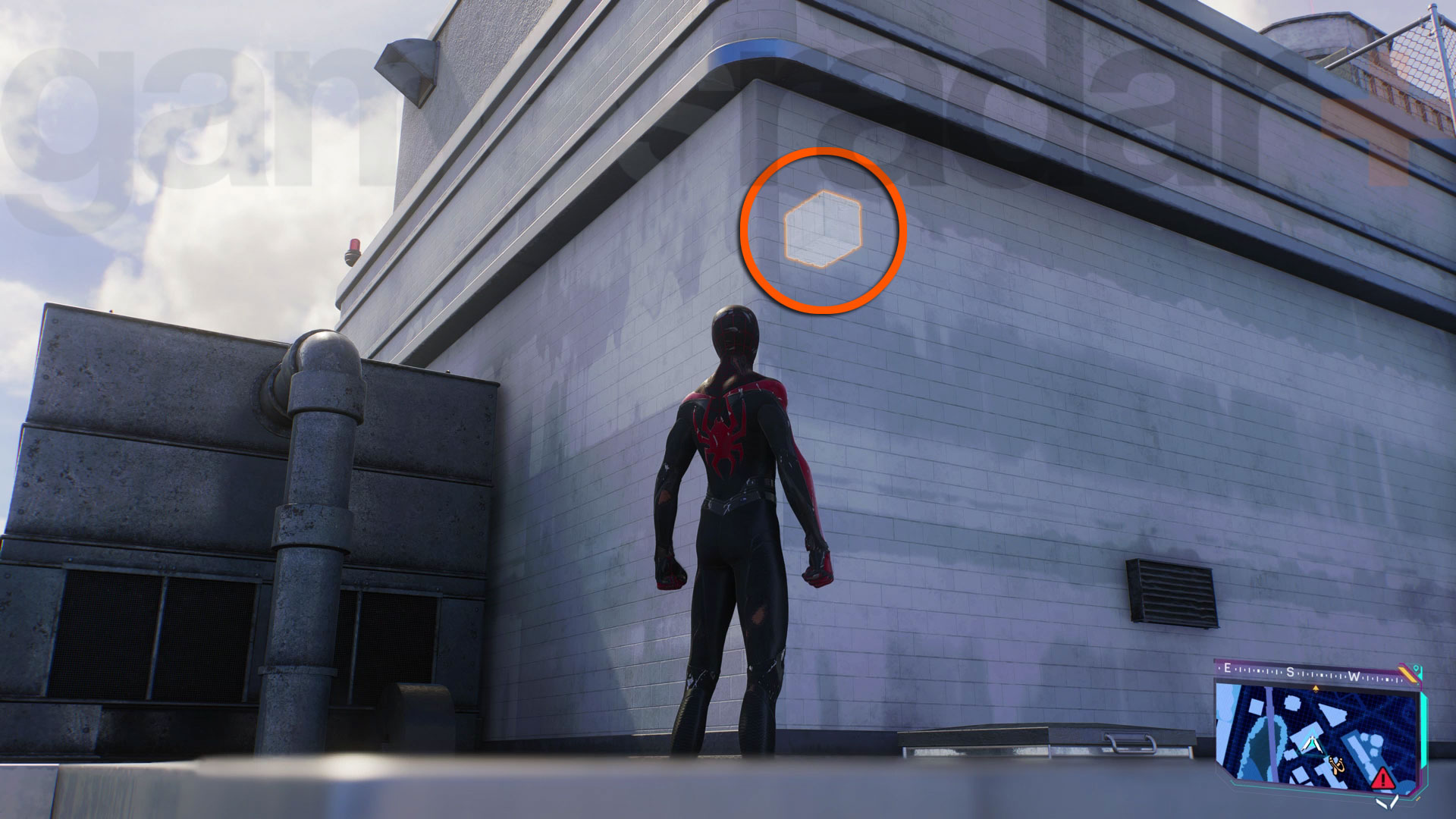 Scanarea Spider-Man 2 Tech Crates prin pereți