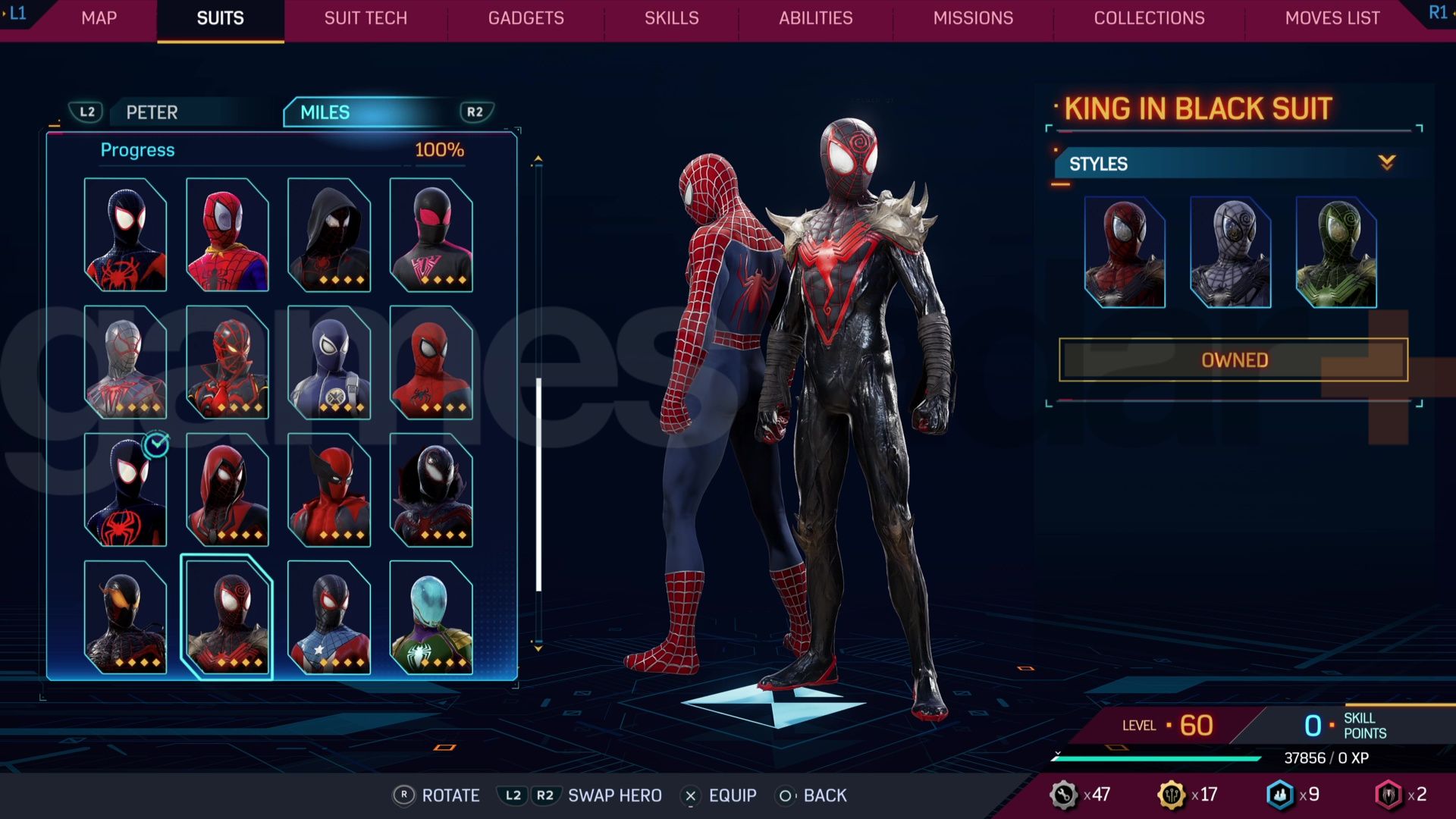 Костюмы и костюмы Marvel's Spider-Man 2