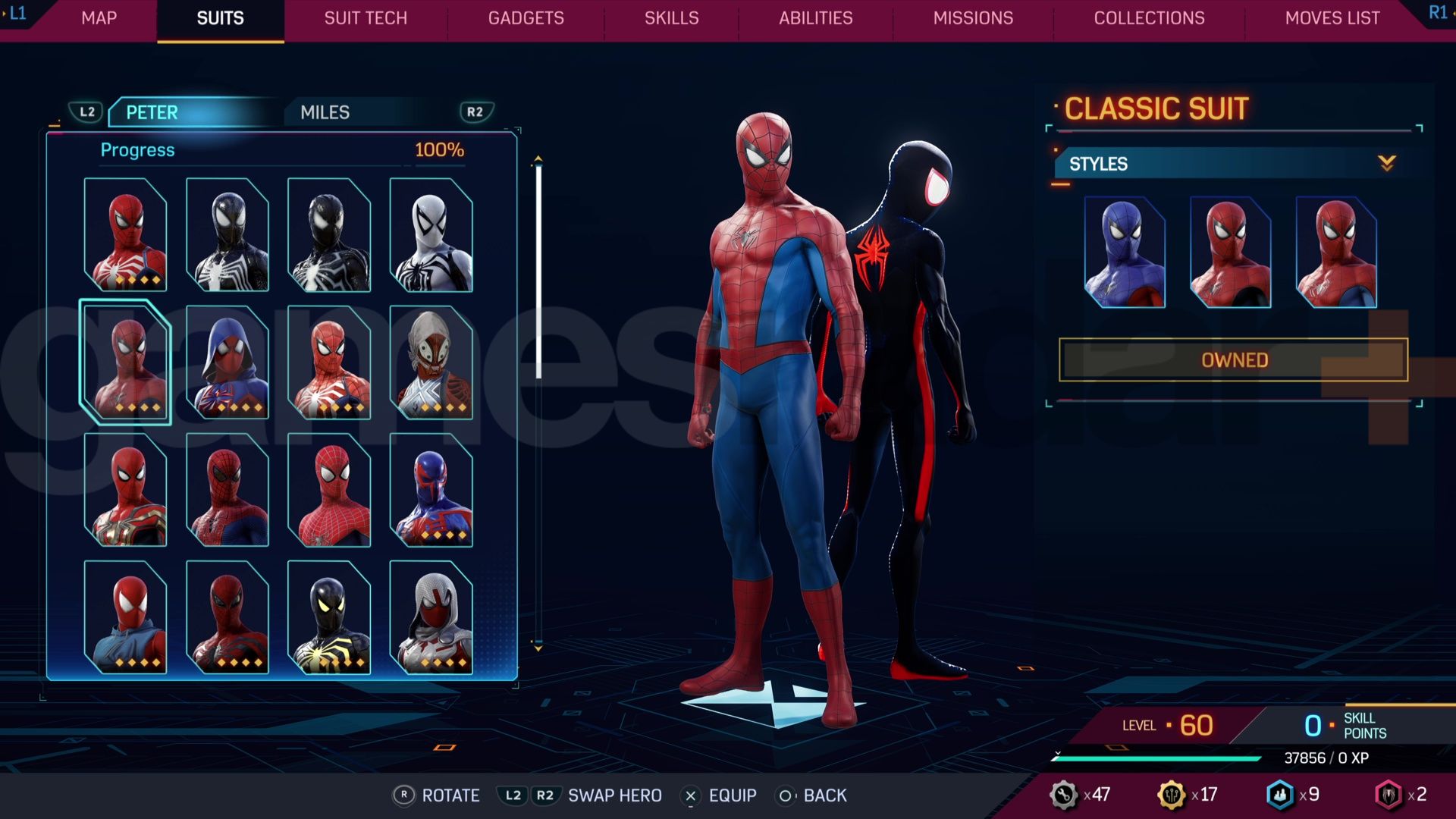 Obleky a kostýmy z filmu Marvel's Spider-Man 2