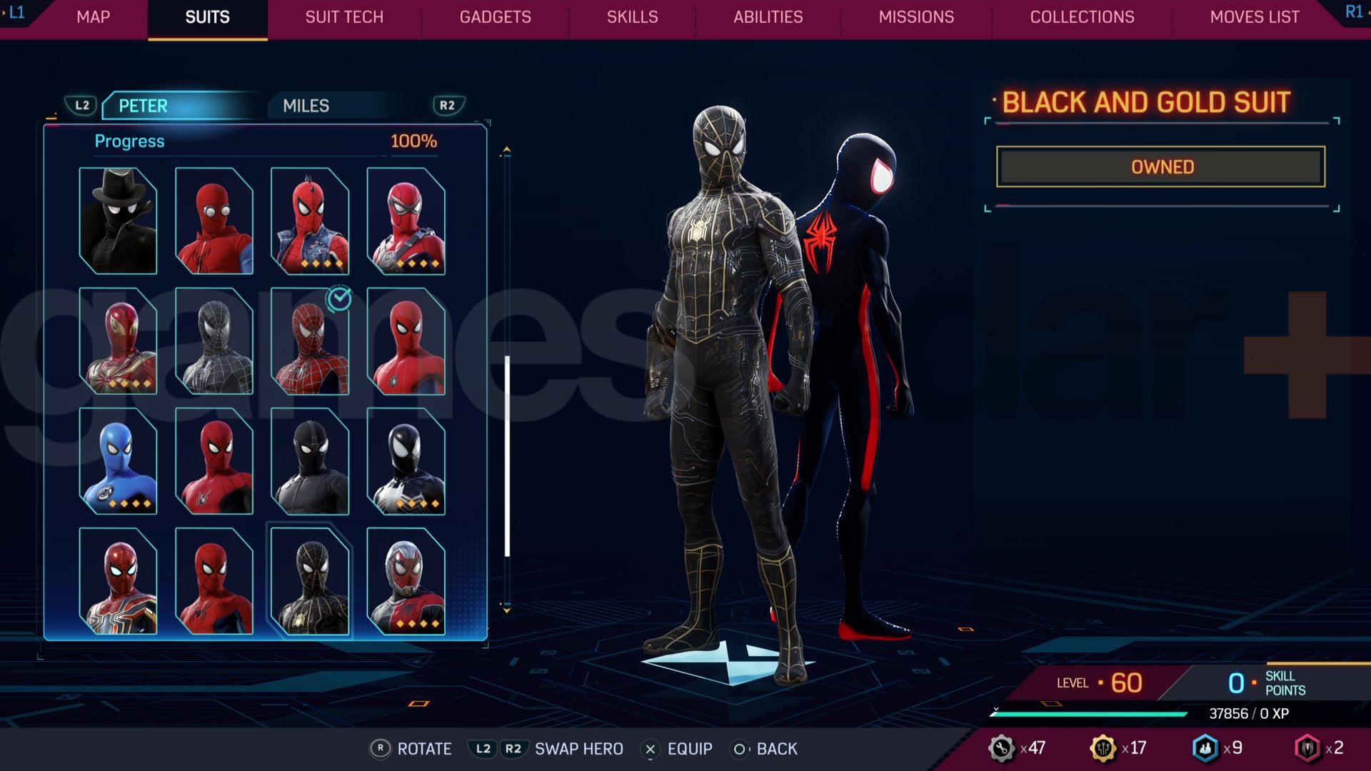 Marvel's Spider-Man 2 pakken en kostuums