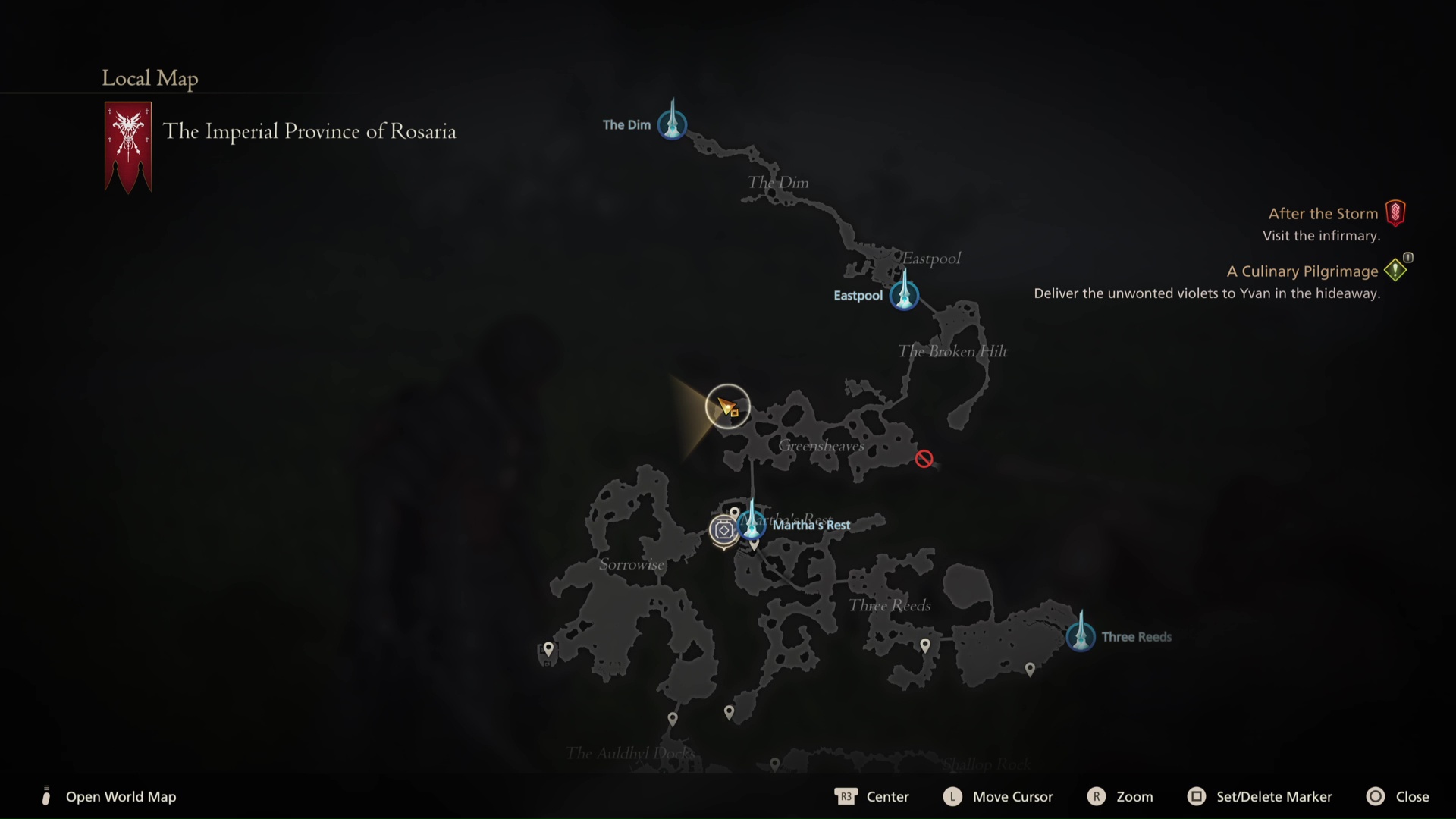 MAP موقع Sekhret Hunt Board Target في Final Fantasy 16
