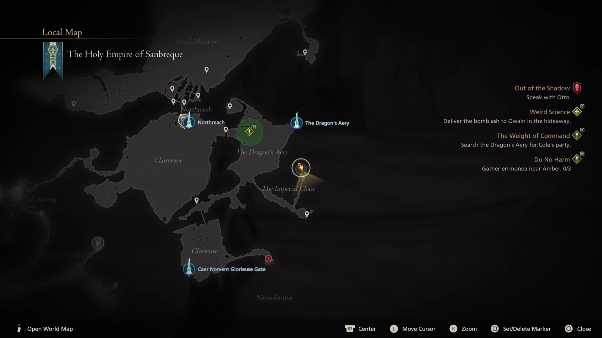 موقع الخريطة لموقع Bomb King Hunt Board في Final Fantasy 16