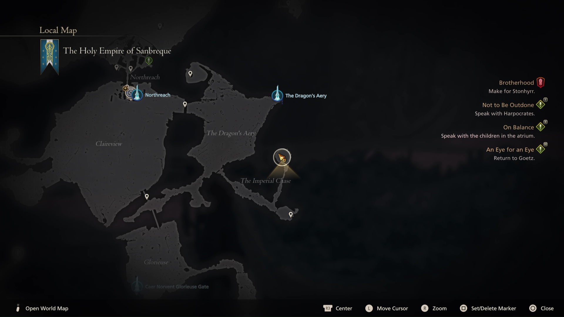 MAP موقع لوحة Hunt Hunt MAP في Final Fantasy 16