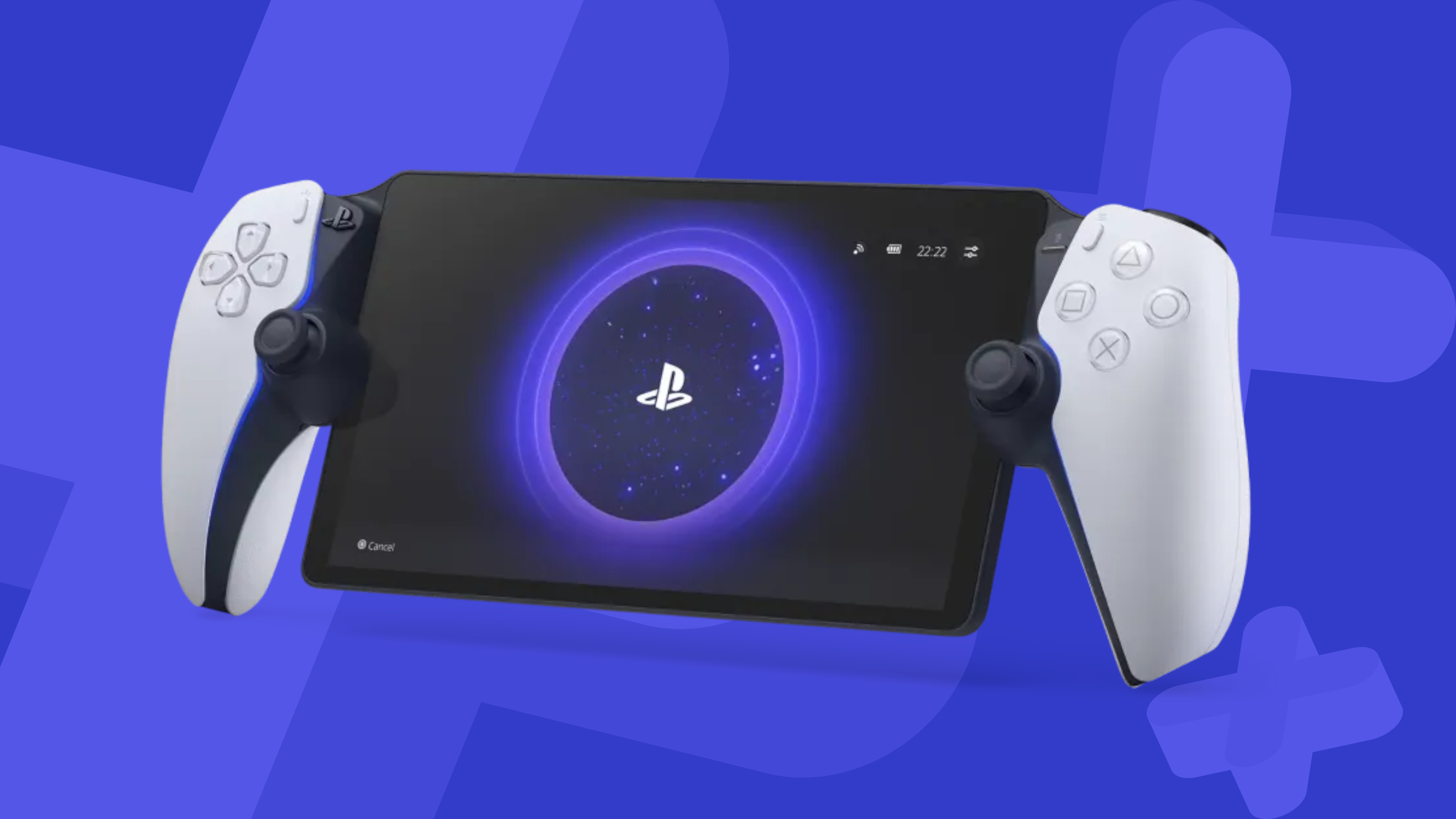 Portál PlayStation na modrém pozadí