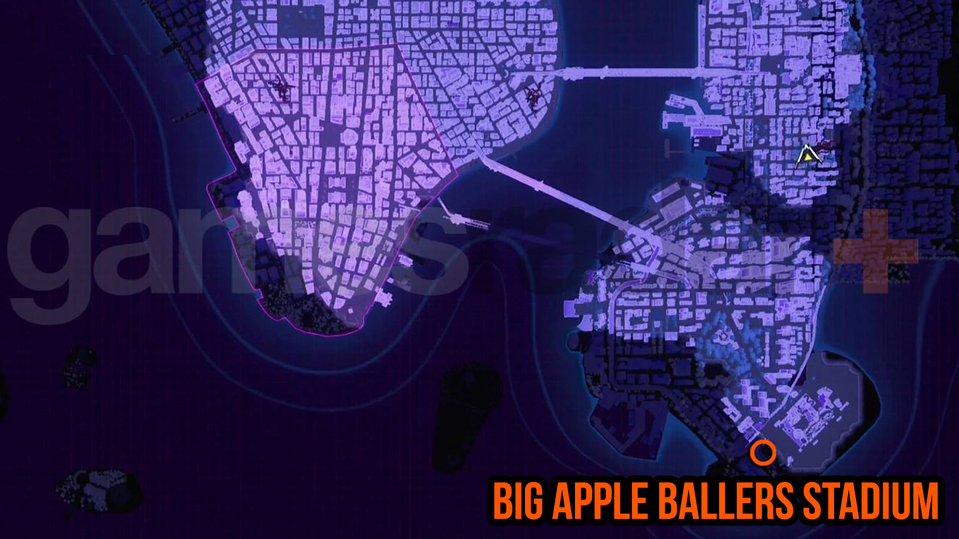Spider-Man 2 حول خريطة القواعد لموقع Big Apple Ballers Stadium