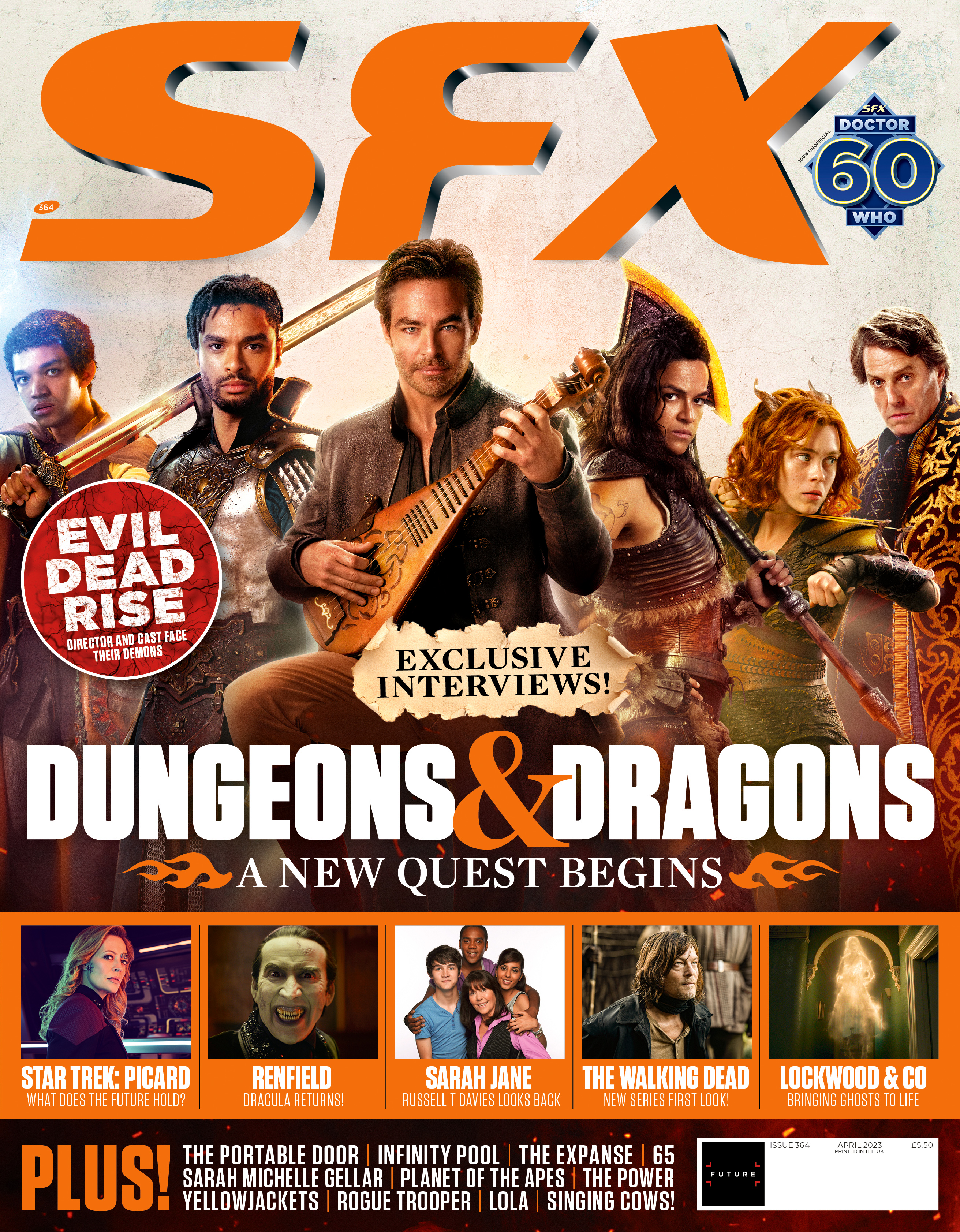 Sechs der Darsteller von Dungeons & Dragons: Honor Among Thieves auf dem Cover von SFX 364.