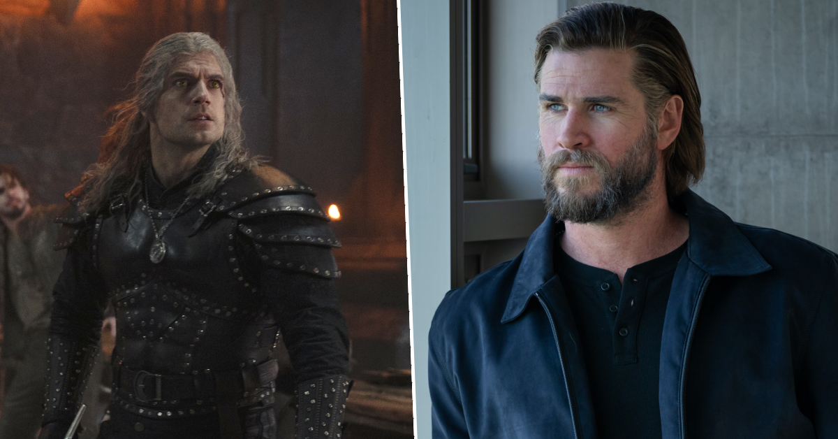 Henry Cavill in The Witcher / Liam Hemsworth in Poker Face