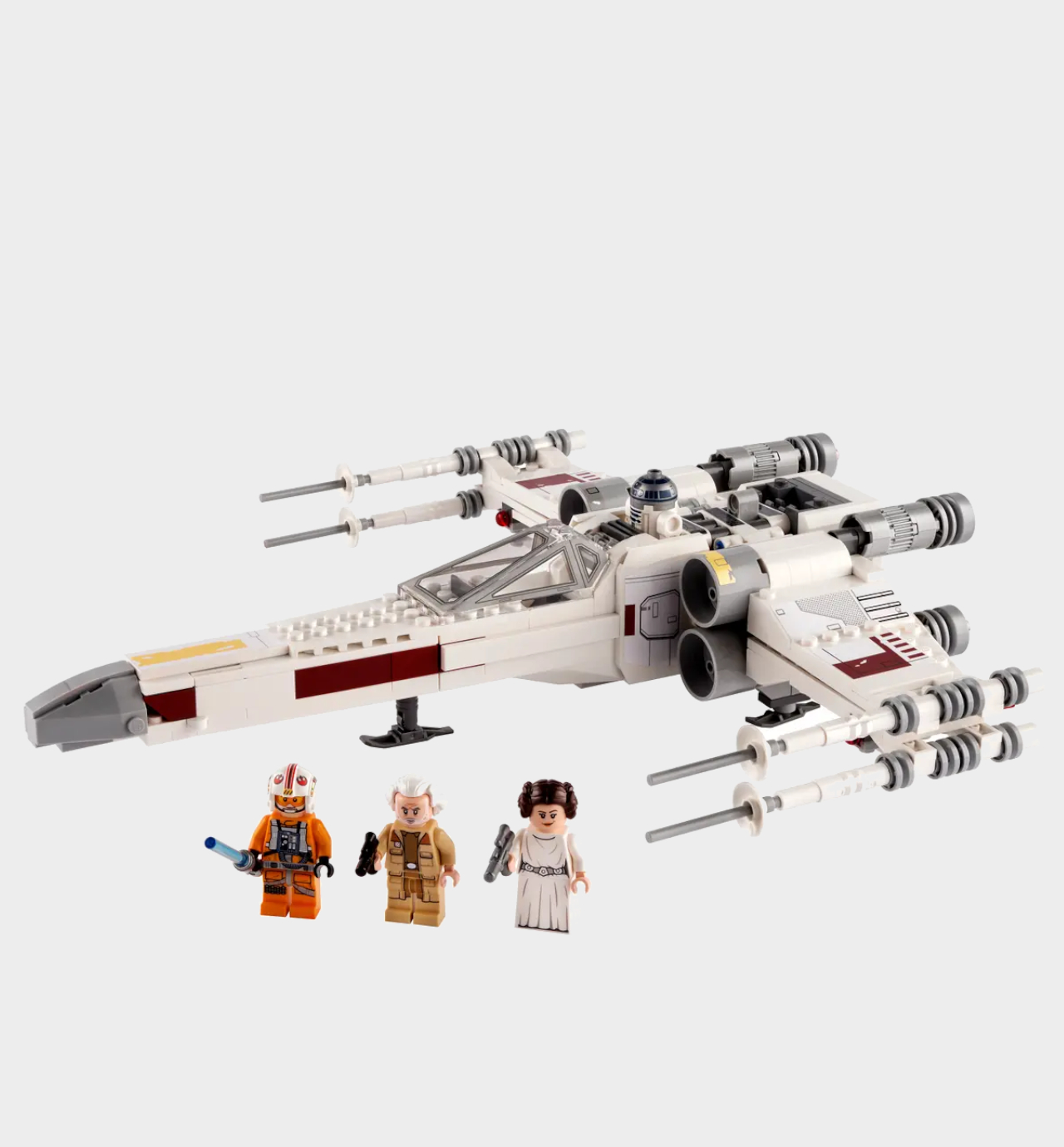Lego X-Wing و Minifigures على خلفية واضحة