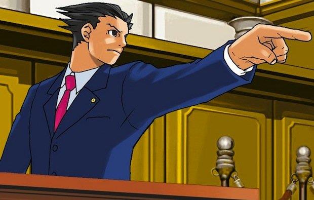 Ace Attorney podnosi rękę, aby złożyć sprzeciw