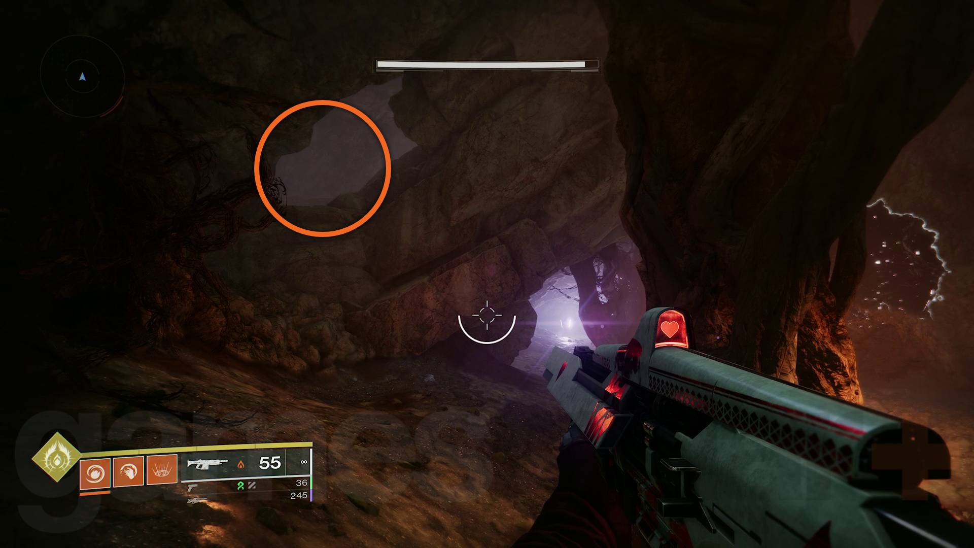 Destiny 2 - Visions du voyageur - objet à collectionner dans la grotte du kyste d'isolement