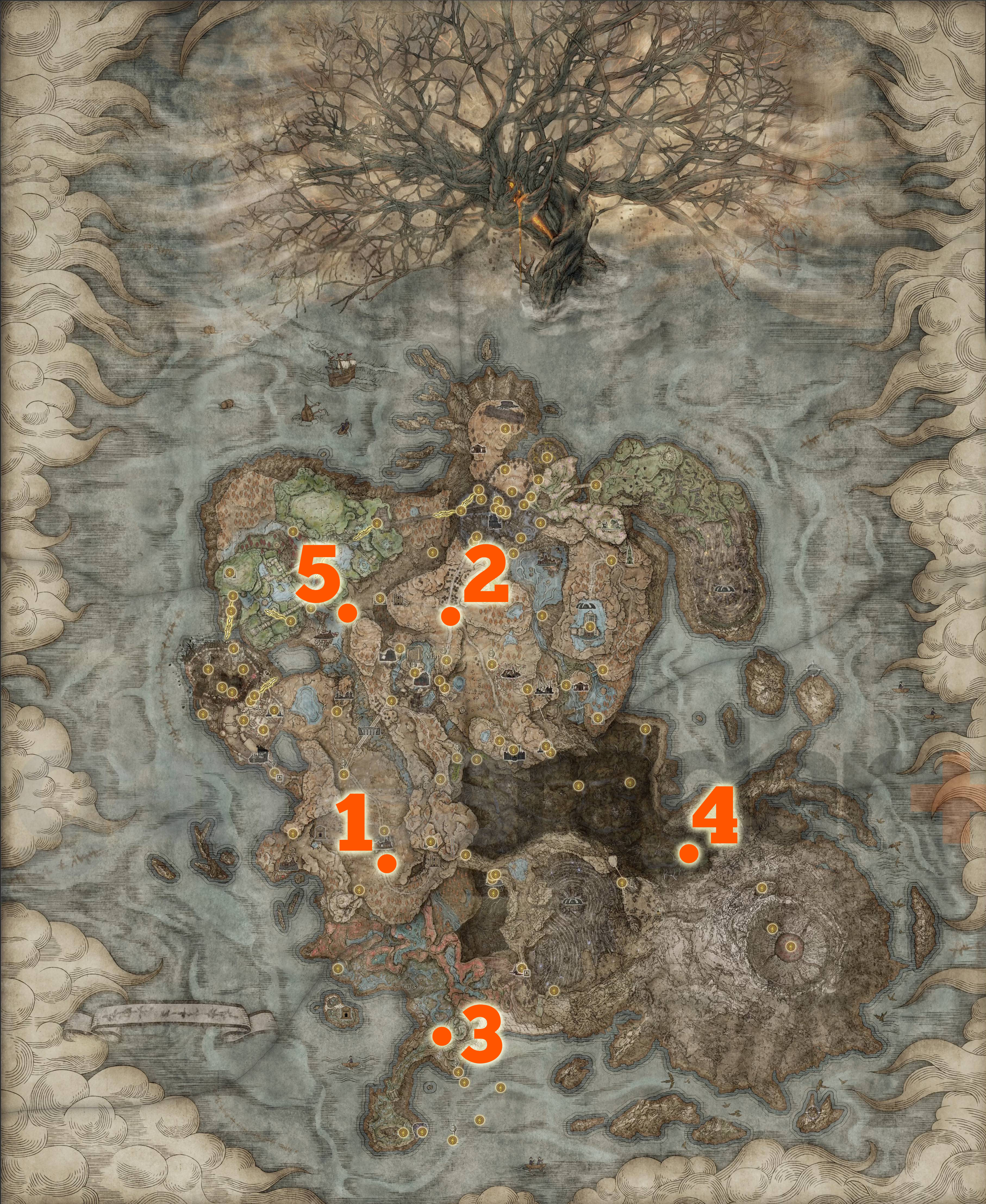 Lokalizacja wszystkich fragmentów mapy w Shadow of the Erdtree