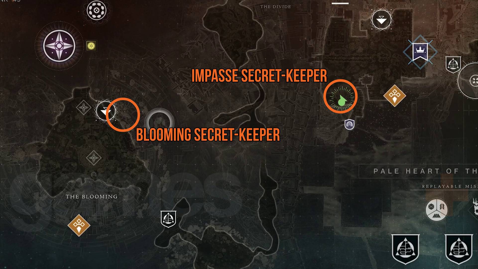 Mapa exotické mise Destiny 2 Dual Destiny tajný strážce výsadku
