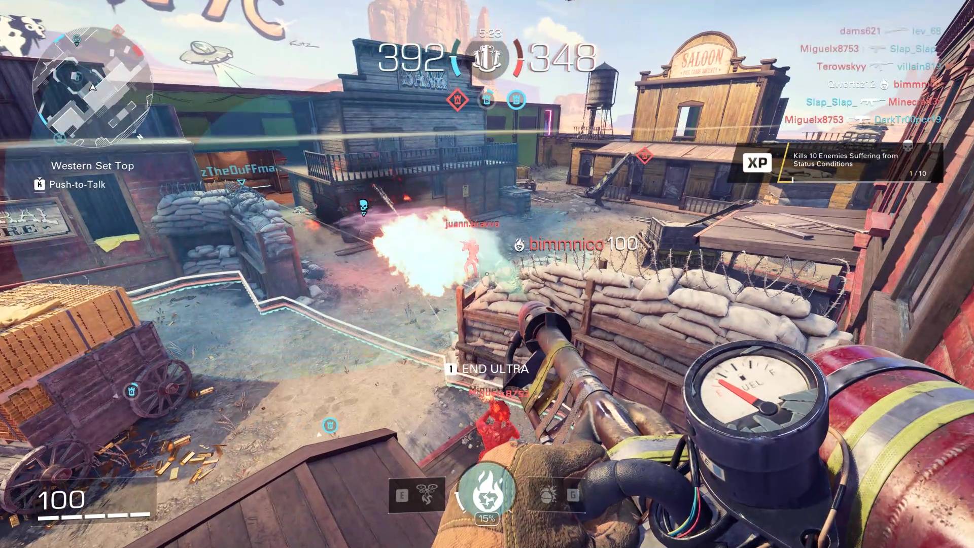 Capture d'écran de gameplay de XDefiant montrant une fusillade