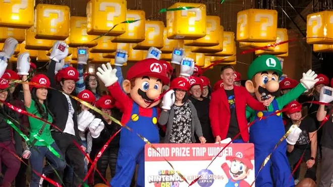 Я проверил Super Nintendo World Challenge, где участники пробивали блоки Mario, чтобы выиграть поездку в парк